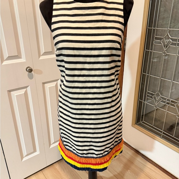 Nicole Miller Dresses & Skirts - Nicole Miller Fun Black and White Striped Dress with Multi Color Accents Size 6